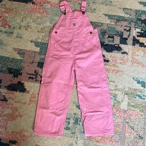 Toddler girl pink overalls